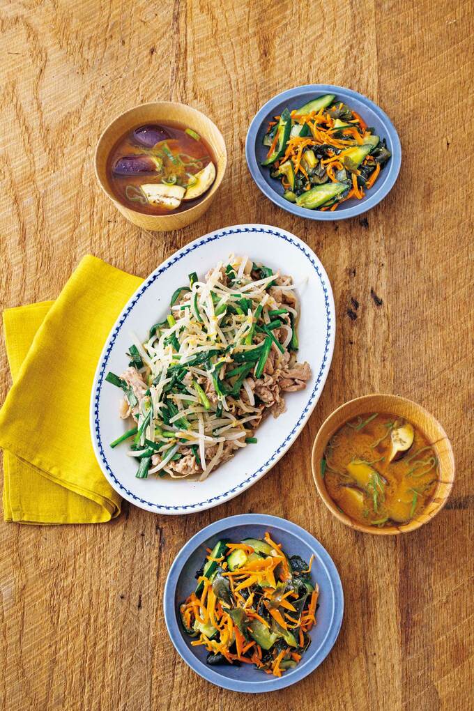 豚ニラもやし炒め