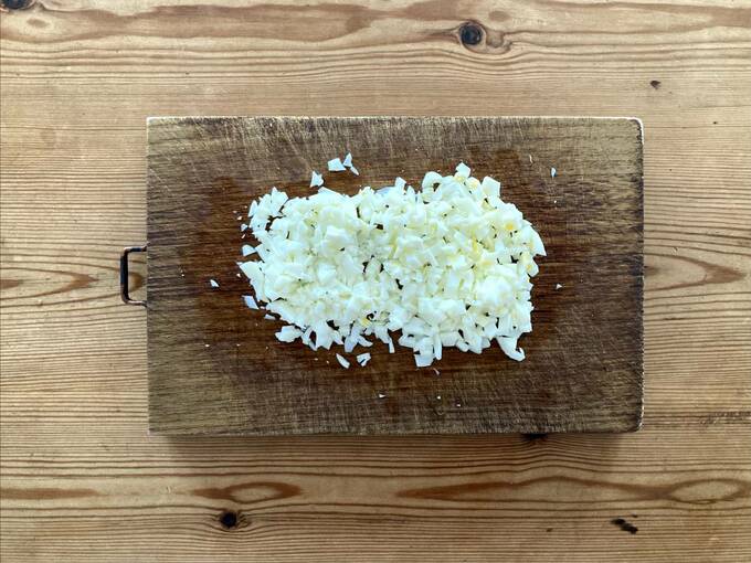 白身を細かくみじん切りした