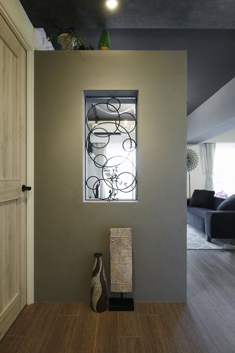 エクステリア用のパーツを生かした目隠し用の袖壁