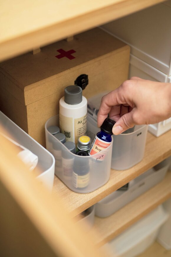 ボックスにアロマオイル