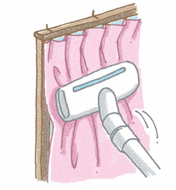 布製カーテンはホコリを吸着
