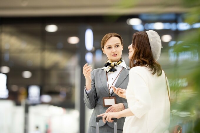 英会話する女性