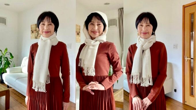 マフラーは巻き方一つで色々な表情をみせてくれます