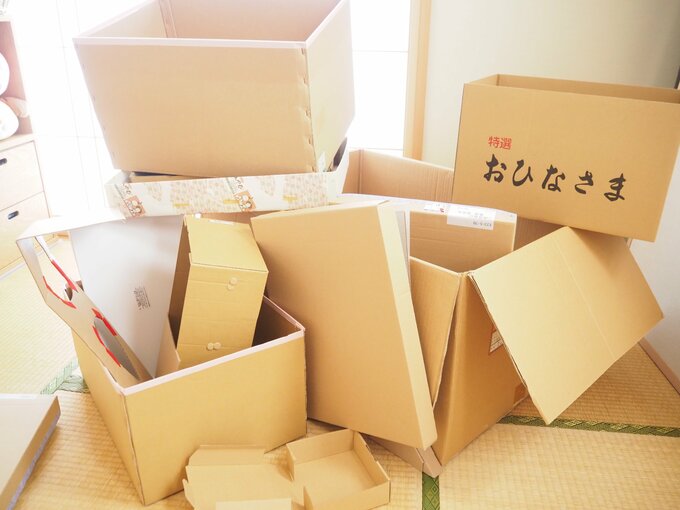 段ボール収納に使われた段ボール