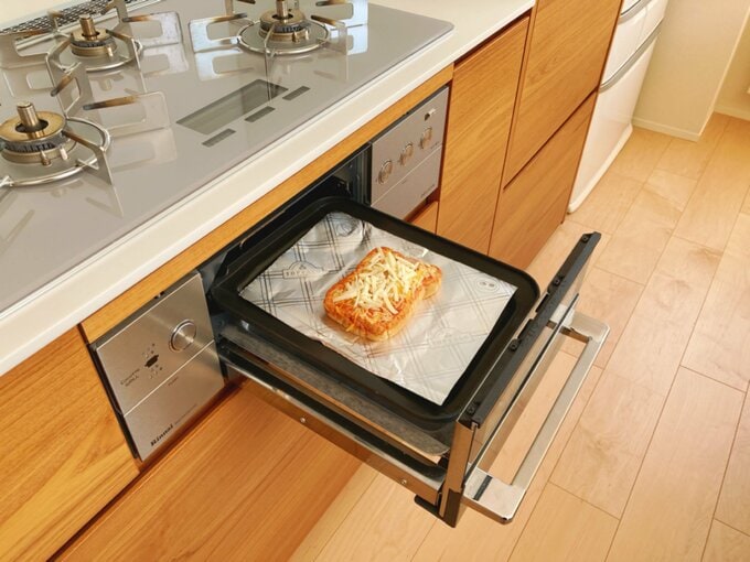 グリルでトースト