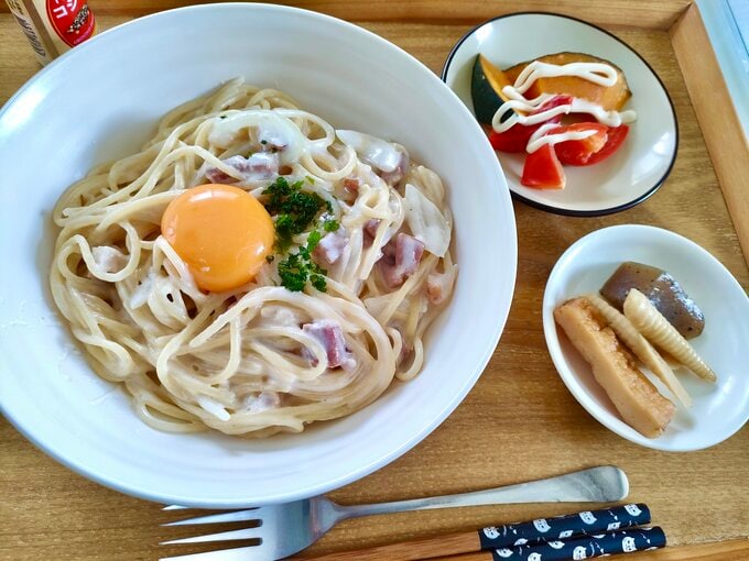 牛乳カルボナーラ