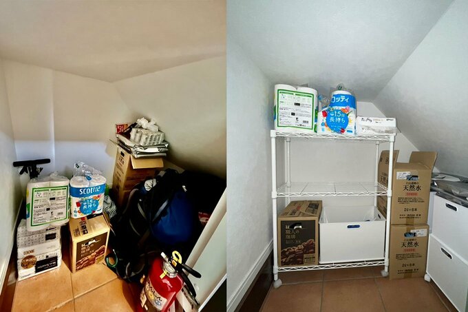 とりあえず収納の床置きは死蔵品が増える。棚やキャスター付き収納を