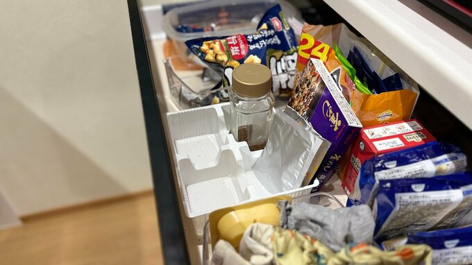 食材が入った引き出し
