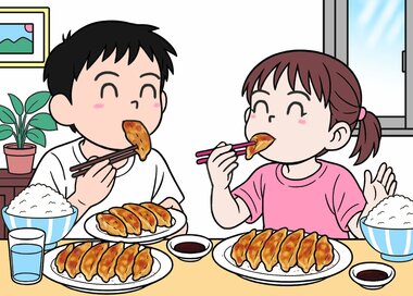 ＜間違い探し＞焼きたてギョーザがウマ～い！どこが違う？2つの絵から見つける5つの間違い