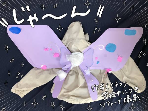 服に妖精の羽をつけたもの