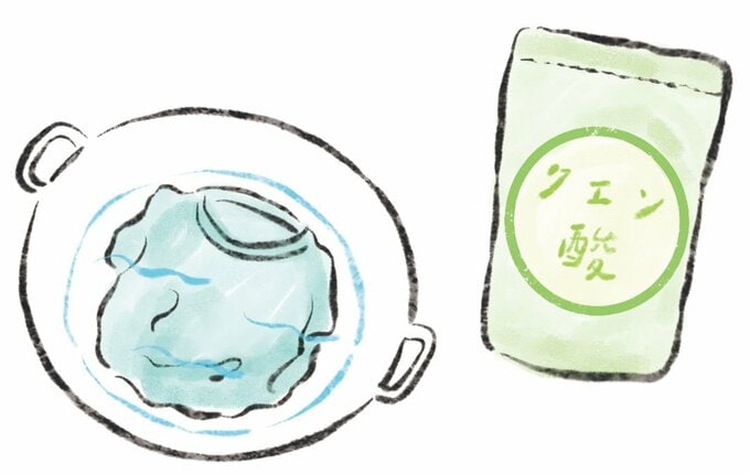 イラストクエン酸桶にTシャツ