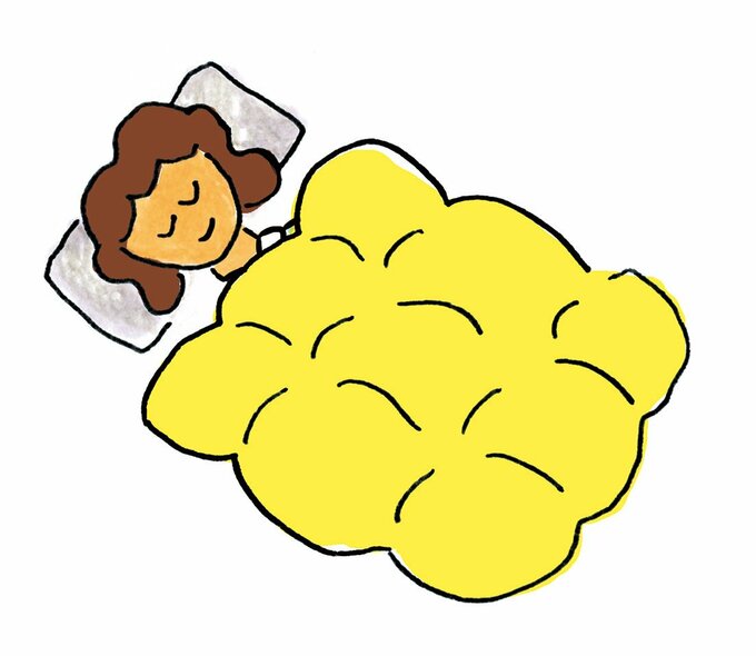 イラスト黄色お布団