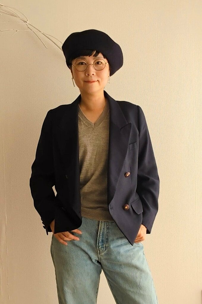 里和さんベレー帽とジャケット