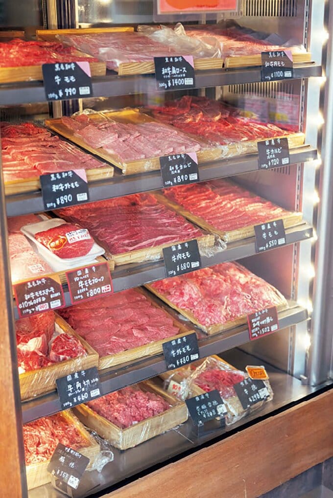 お肉のショーケース