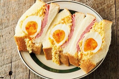 ゆで卵とハムがたっぷり！ 絶品ボリュームサンドイッチ