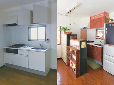 壁づけキッチンが、お金をかけずにおしゃれに変身！ガチDIYっぷりを見よ