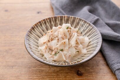 大根とツナマヨのシャキッとサラダ。お疲れ胃腸でもさっぱり食べられる