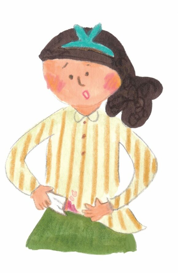 洋服にシミがついた様子のイラスト