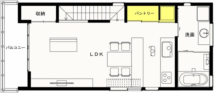 リノベで実現したパントリーの図面