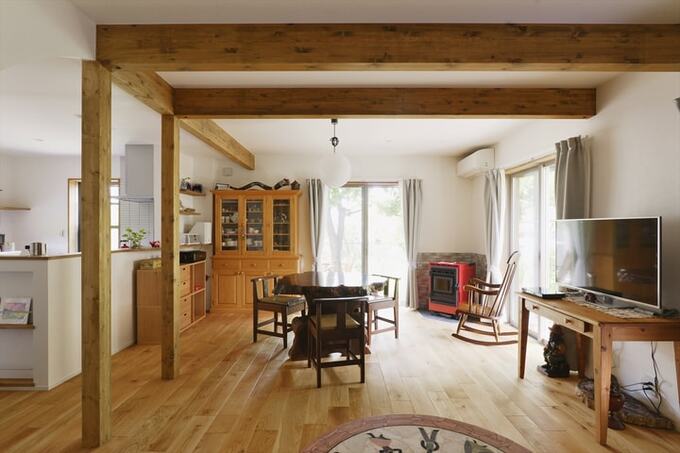 ペレットストーブのあるLDK