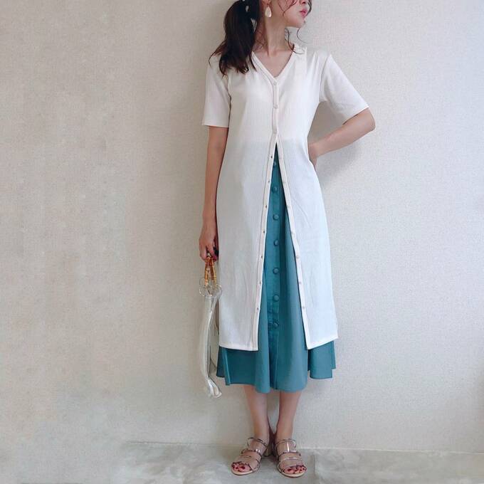 ロングカーデを合わせるとしゃれ見え