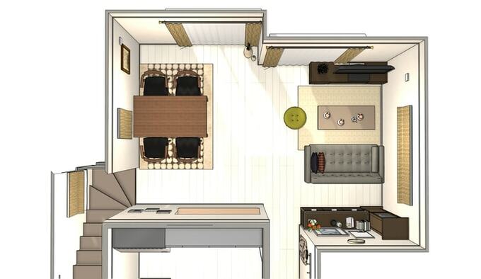 動線を差し引いて家具を配置