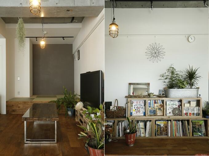 リビング壁面はDIY