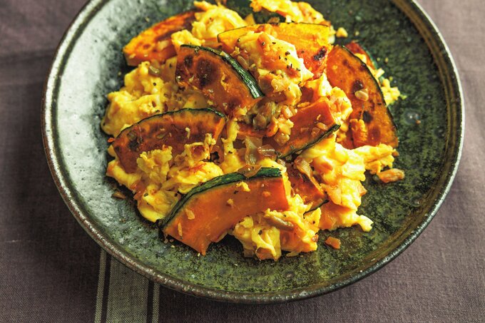 カボチャ卵炒め