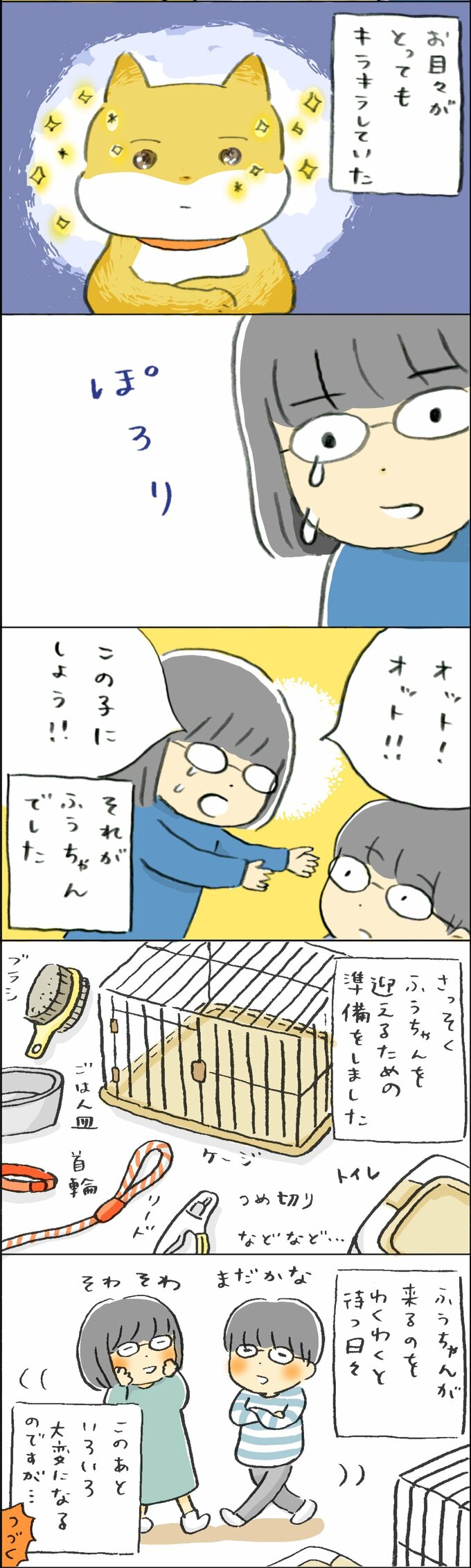 【保護犬マンガ】おめめがとってもキラキラ…。譲渡会でふうちゃんと初対面