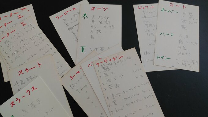 手持ち服のカード化