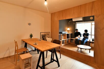 【団地リノベ事例】工事費450万円！緩やかにつながる、夫婦それぞれのワークスペースがある家