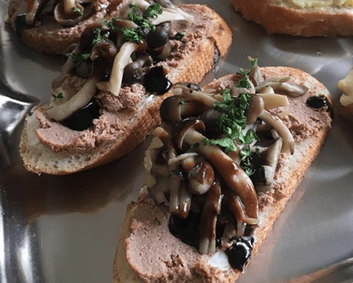レバーパテとキノコソテー