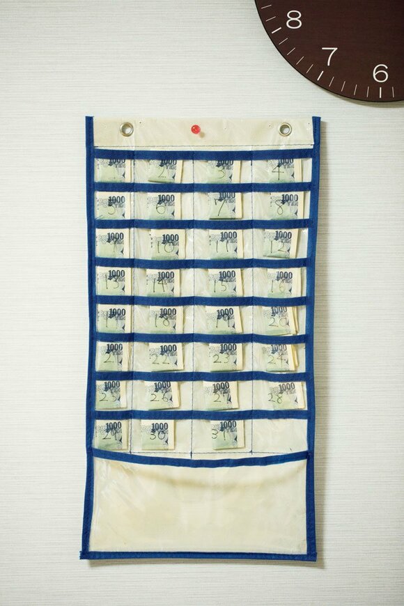 お金が入ったウォールポケット