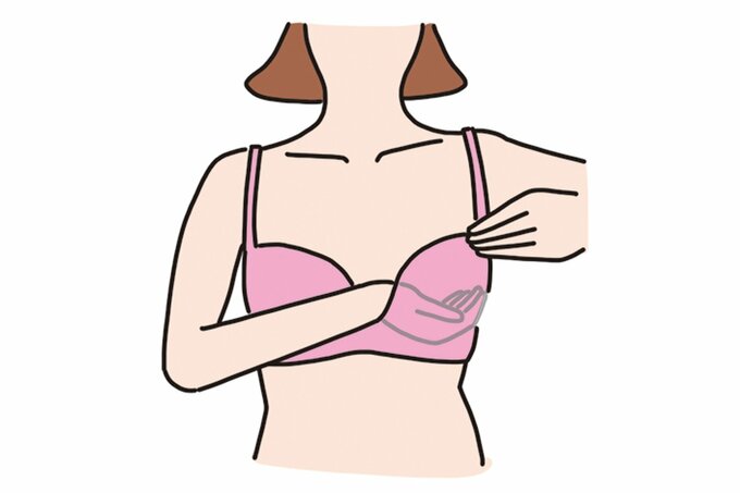 ブラジャーを着ける正面イラスト