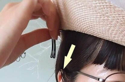 3ステップで「風の日でも脱げない」帽子のかぶり方。100円ショップのアイテムが大活躍！