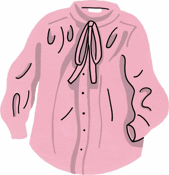 イラストピンクブラウス