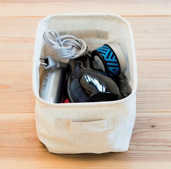 布ボックスでヘアケア用品を整理