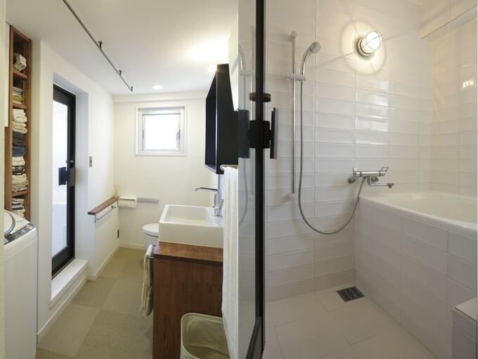 トイレ一体型の洗面脱衣所