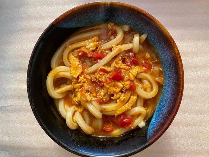 トマたまカレーうどん