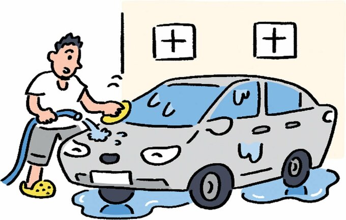 洗車の様子のイラスト