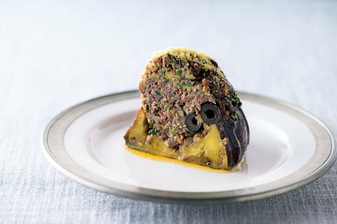 ナスのファルシの断面