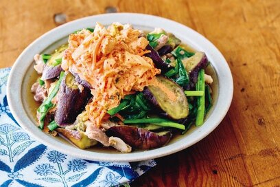 ナスはレンチンでこんなにおいしい！手軽にできる蒸しレシピ「レンジナス豚キムチマヨソース」