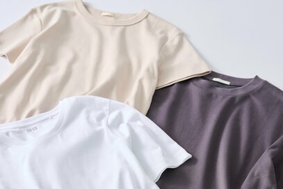40代50代、ユニクロGUの「Tシャツ」は丸首に限る。ワンポイントやポケットも不要