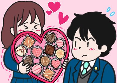 ＜間違い探し＞バレンタインにチョコのプレゼント。どこが違う？2つの絵から見つける5つの間違い　