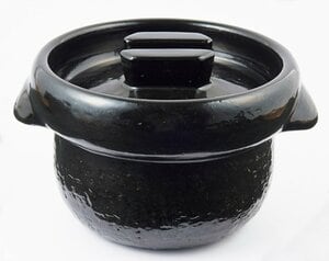 信楽雲井窯の黒楽三合炊御飯鍋
