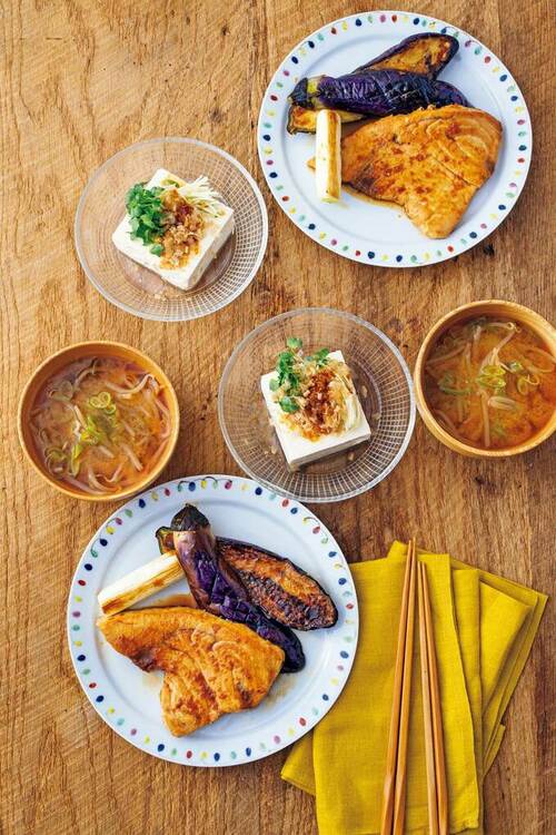 カジキとナスの生姜焼き