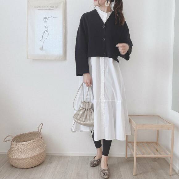 ワンピースに合わせたコーデ
