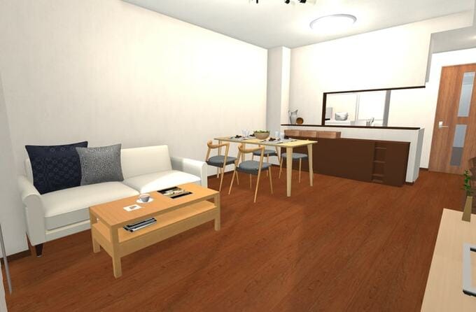 家具の配置を変えただけで、リビングダイニングがスッキリ広くなる