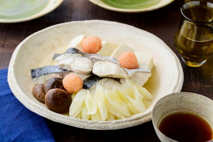 サワラと白ネギのちり蒸し