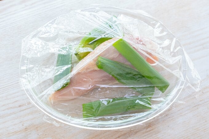 青ネギと鶏胸肉